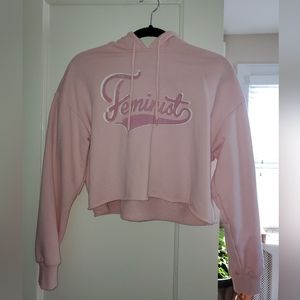 Pink Forever 21 Feminist sweatshirt